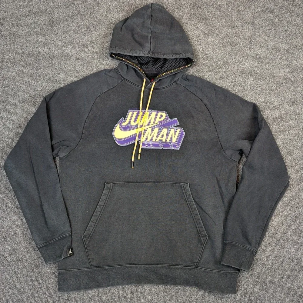 Jordan Jumpman Nike Hoodie Black Graphic Sweatshirt Mens Large DM1402-010